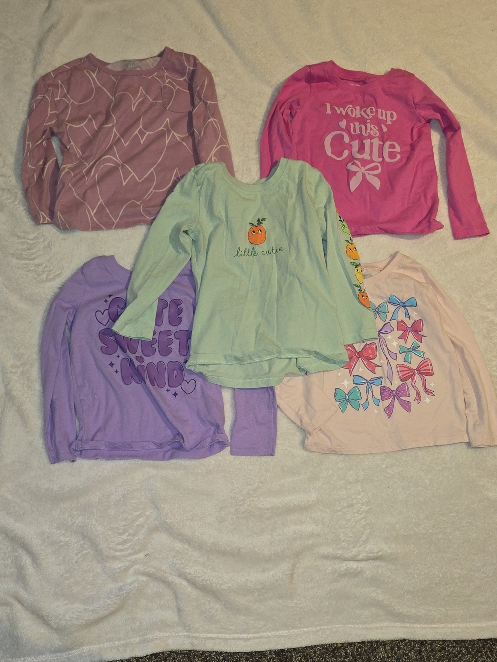 Kids Long Sleeve Pajama Tops - Assorted Pastel Colors